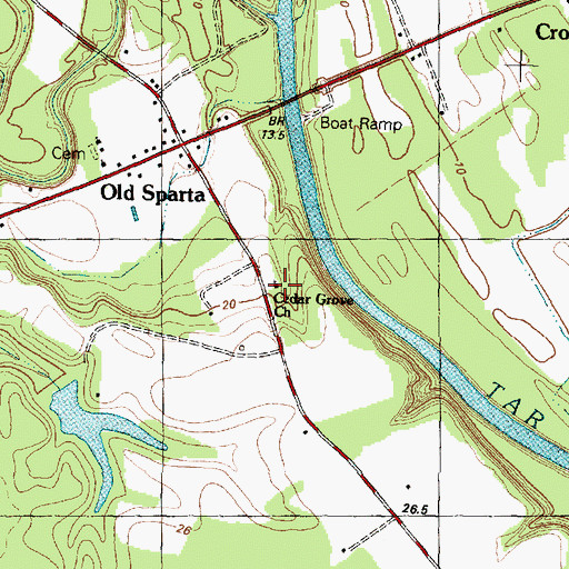 Topographic Map of Cedar Grove Church, NC