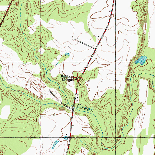 Topographic Map of William Chapel, NC