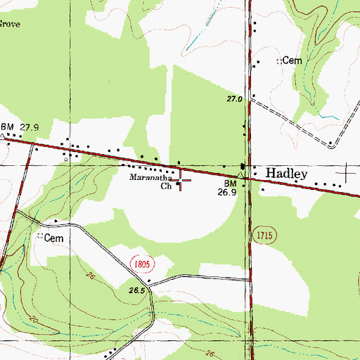 Topographic Map of Maranatha Church, NC