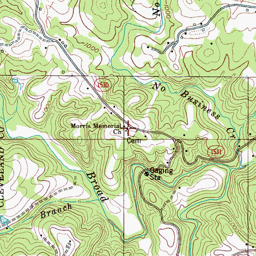 Topographic Map of Morris Memorial Church, NC