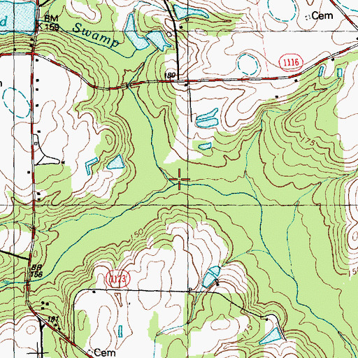 Topographic Map of John K Swamp, NC
