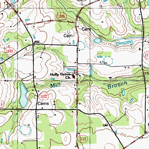 Topographic Map of Holly Grove Church, NC
