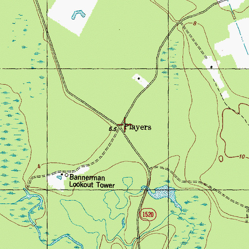 Topographic Map of Players, NC