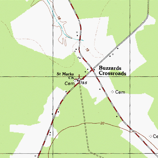 Topographic Map of Saint Marks Church, NC