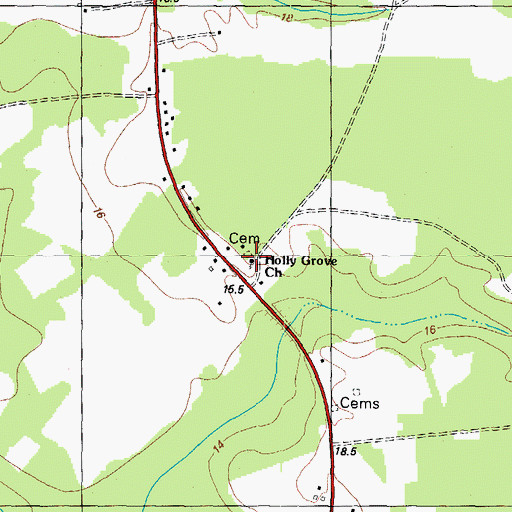 Topographic Map of Holly Grove Church, NC