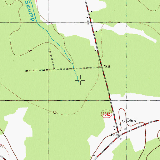 Topographic Map of Barbeque Swamp, NC