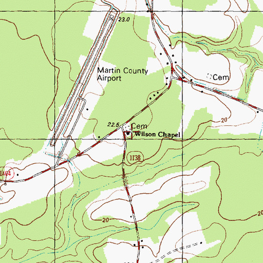 Topographic Map of Wilson Chapel, NC
