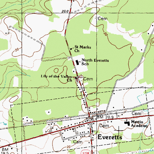Topographic Map of Lily of the Valley Church, NC