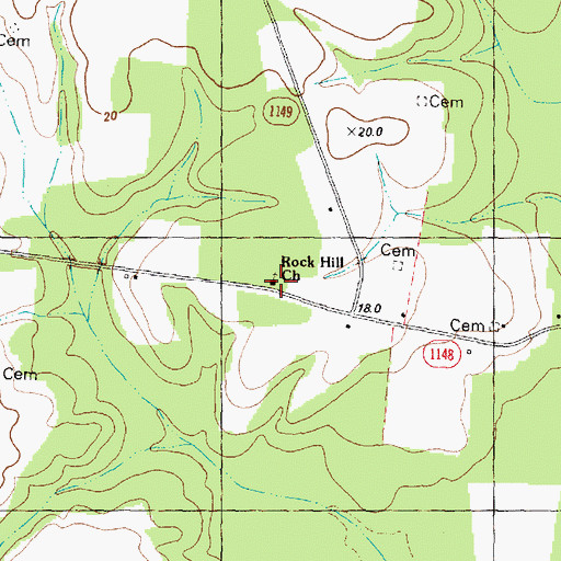 Topographic Map of Rock Hill Church, NC