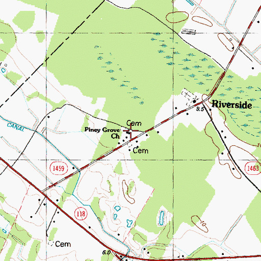 Topographic Map of Piney Grove Church, NC