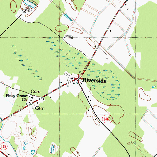 Topographic Map of Riverside, NC