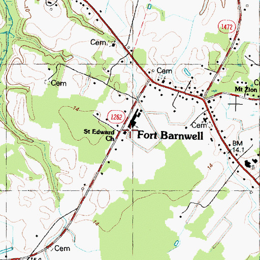 Topographic Map of Saint Edward Church, NC