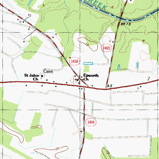 Topographic Map of Epworth Church, NC