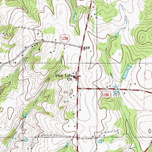 Topographic Map of New Life Church, NC