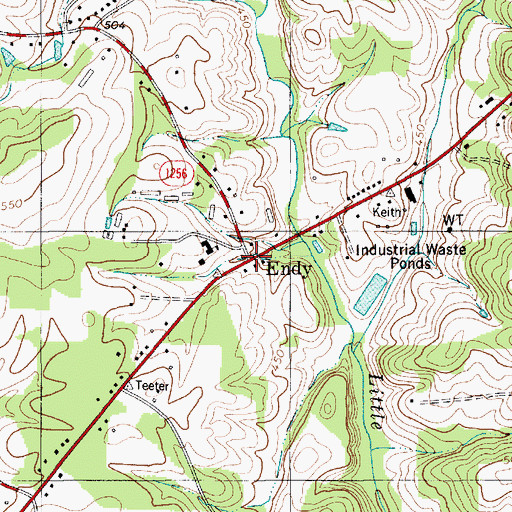 Topographic Map of Endy, NC