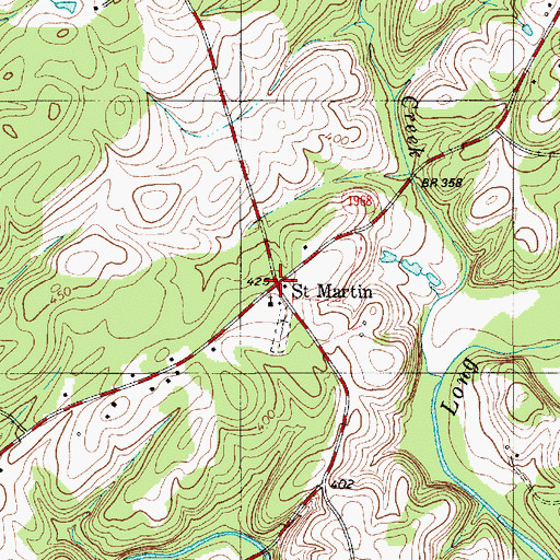 Topographic Map of Saint Martin, NC