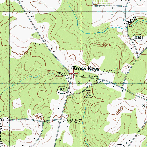 Topographic Map of Kross Keys, NC