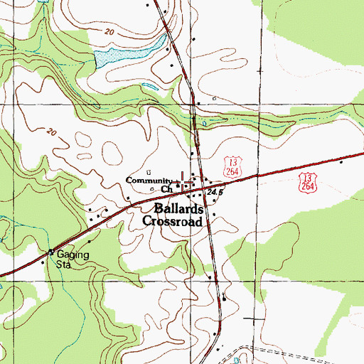 Topographic Map of Community Church, NC