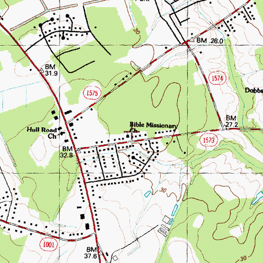 Topographic Map of Bible Missionary Church, NC