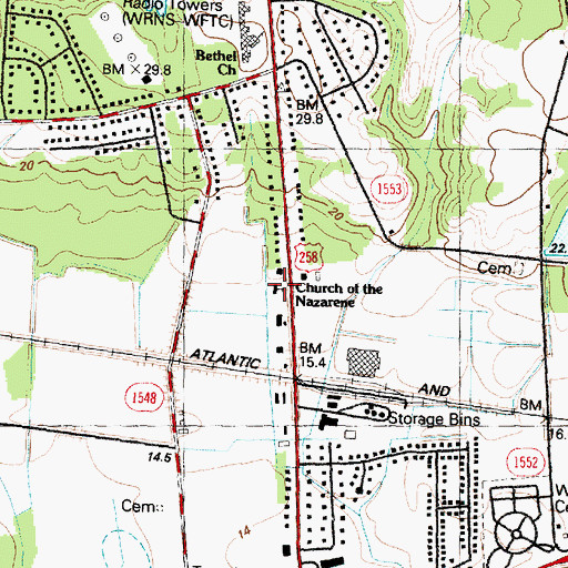 Topographic Map of Church of the Nazarene, NC