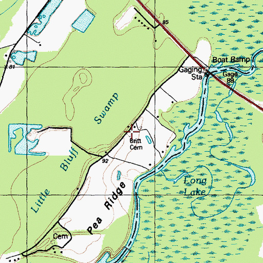 Topographic Map of Britt Cemetery, NC