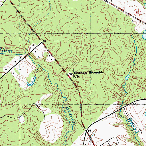 Topographic Map of Friendly Riverside Church, NC