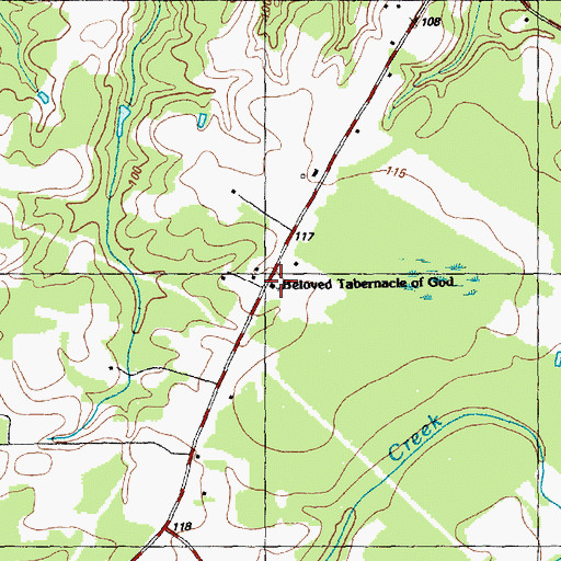 Topographic Map of Beloved Tabernacle of God, NC
