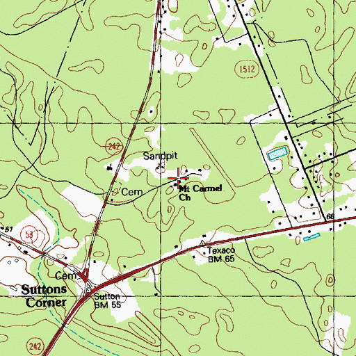 Topographic Map of Mount Carmel Church, NC