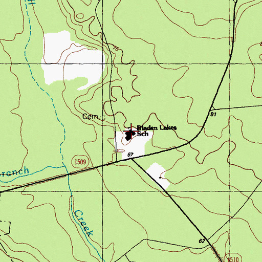 Topographic Map of Bladen Lakes School, NC