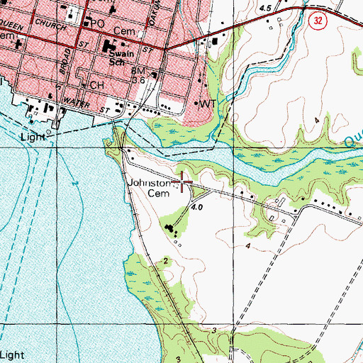 Topographic Map of Johnston Cemetery, NC
