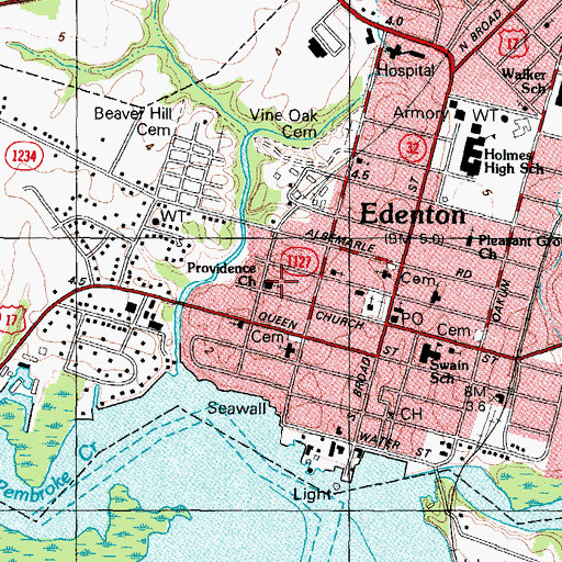 Topographic Map of Providence Church, NC