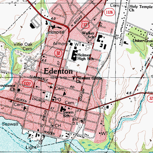 Topographic Map of Pleasant Grove Church, NC