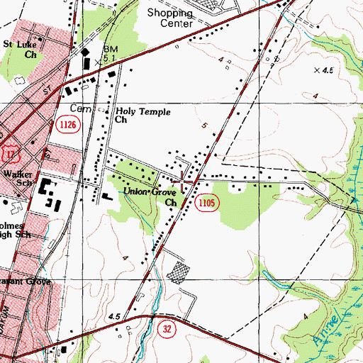 Topographic Map of Union Grove Church, NC