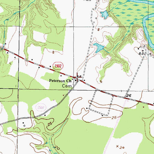 Topographic Map of Peterson Church, NC