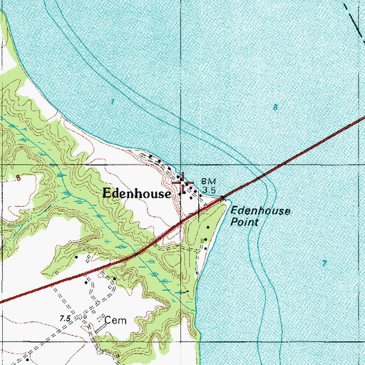 Topographic Map of Edenhouse, NC