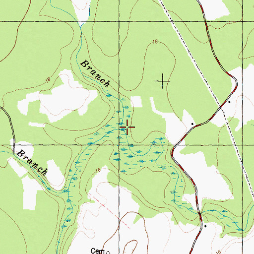 Topographic Map of Cypress Branch, NC
