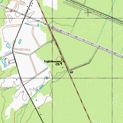 Topographic Map of Lighthouse Church, NC