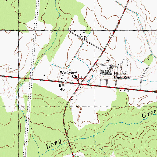Topographic Map of Westview Church, NC
