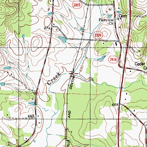 Topographic Map of West Branch Lick Creek, NC