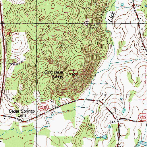 Topographic Map of Crouse Mountain, NC