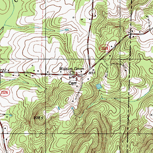 Topographic Map of Walters Grove Baptist Church, NC