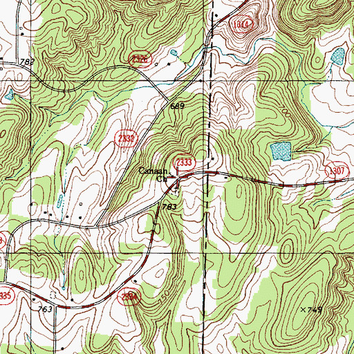 Topographic Map of Canaan Methodist Church, NC