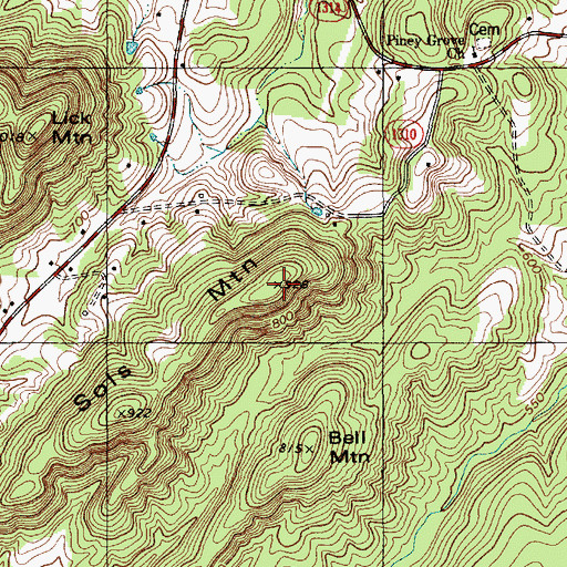 Topographic Map of Sols Mountain, NC
