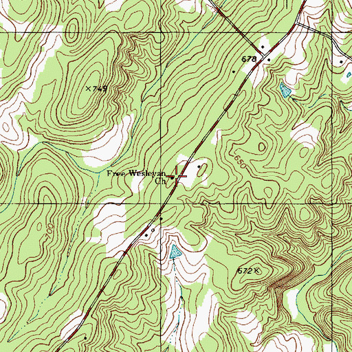 Topographic Map of Free Wesleyan Church, NC