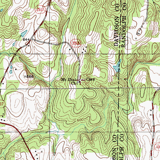 Topographic Map of Mount Ebal Church, NC