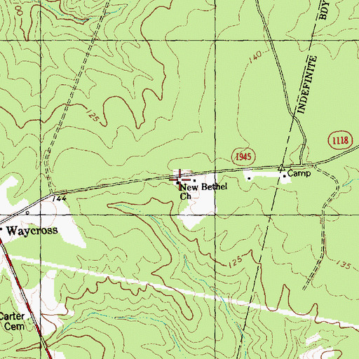 Topographic Map of New Bethel Church, NC