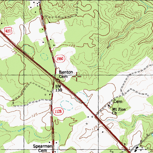Topographic Map of Benton Cemetery, NC