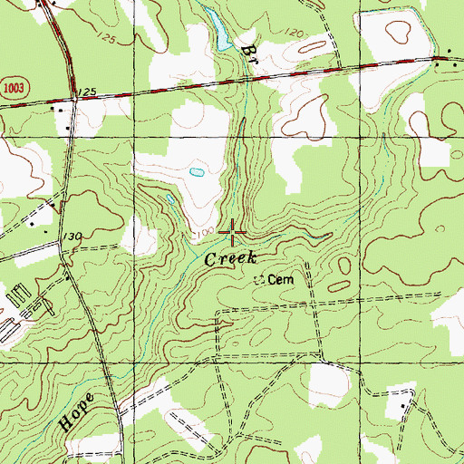 Topographic Map of Red Hill Branch, NC