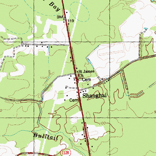 Topographic Map of Saint James Church, NC