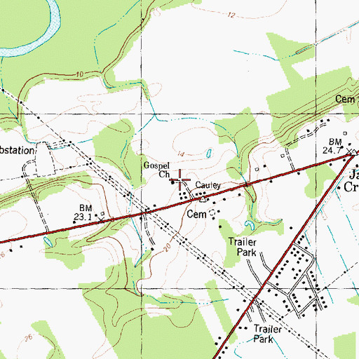 Topographic Map of Gospel Church, NC